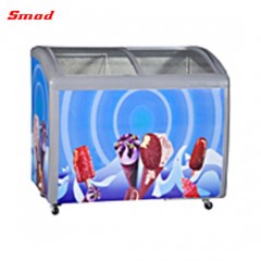 Commercial Supermarket Ice Cream Glass Door Chest Display Freezer图1