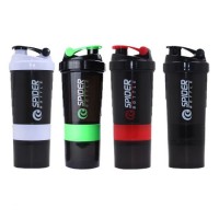 600ml Custom Logo Plastic Protein Shaker Bottle (3in1)