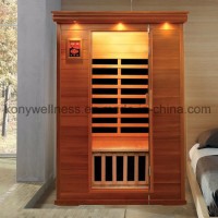 Dry Sauna Room Made of Red Cedar Wood From Canada for 2 People Use  Far Infrared Sauna as Hot Therap