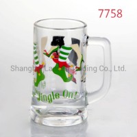 Transparent Glass Beer Mug with Joker Printing