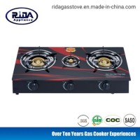 Factory Cheap Price Honeycomb Burner Tempered Glass Table Top Three Burner Gas Stove Gas Cooker