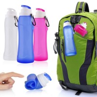 500ml Leak Proof Silicone Foldable Collapsible Travel Sport Water Bottle