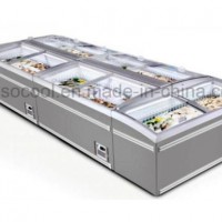 Auto Defrost Supermarket Combi Island Freezer with Sliding Glass Doors