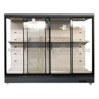 Remote Sliding Glass Door Supermarket Display Fridge with Mutlideck Shelf