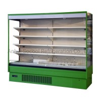 Green Color Fruit and Vegetable Display Fridge with Plug-in Compressor for Supermarkets