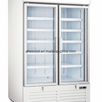 Commercial 2 Glass Door Upright Freezer for Cooling Beverages