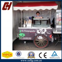 Air Cooling Ice Cream Cart with Freezer and Sink