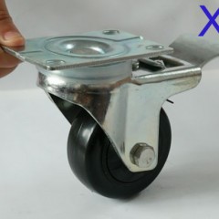 4 Inch Red PU Swivel Caster Wheel for Industrial Usage图1