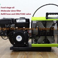 300bar 3000psi Gasoline Engine Portable Breathing Air Compressor DIN/Yoke Valve