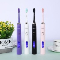 Sonic Electric Toothbrush LCD Wireless Rechargeable Replaceable Brush Head