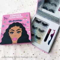 Wholesale 5D Mink Eyelashes 25mm Eye Lashes Pink Glitter Custom Box