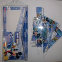 4 PCS Ruler Set 15cm Ruler Set PVC Bag Ruler Set Geometry Set Student Ruler