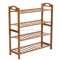 China Supplier 4-Tiers Bamboo Shoes Rack Shelf Organizer