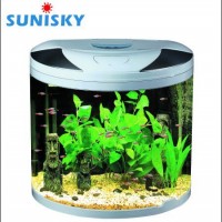 Ha Round Aquarium Glass Fish Tank with LED Light