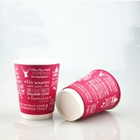 4.6  9 Oz Customized Logo Print Paper Double Wall Cup