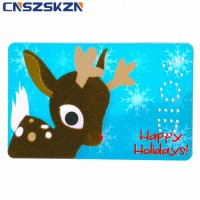 Custom Plastic PVC Flocking Merry Christmas Greeting&Gift Business Card Printing