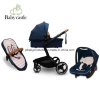 2018 Fashion Baby Stroller Luxury Leather Baby Stroller Hot Selling 3 in 1 or 2 in 1 Baby Pram Car