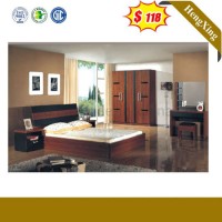 Wooden Bedroom Melamine Hotel Bedroom Furniture Bed (UL-L8807)