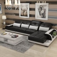 Chinese Sofa Leather Leisure Home Furniture Set in Livingroom