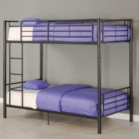 Black Finish Metal Twin Over Twin Bunk Bed