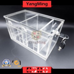 Casino Poker Card Holder Gambling Fully Transparent Dealer Playing Card Carrier with Lock (YM-DH01-1图1