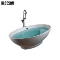 Chinese Factory Price Modern Oval Soaking Acrylic Bathtub Freestanding