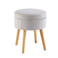 Modern Wooden Fabric Home Hotel Office Living Room Furniture Round Storage Stool Kids Ottoman Dining