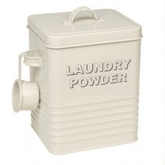 Galvanized Laundry Power Canister Box with Spoon图1