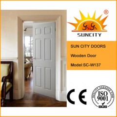 2018 Popular Style America Pre Hung White MDF Door  Classic 6 Panel Door图1