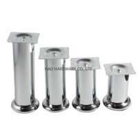 Adjustable Chrome Plated Sofa Leg Transparent Plastic Bottom