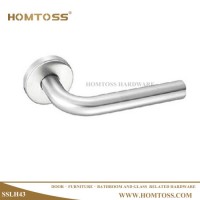 Modern Single Bend Stainless Steel Door Lever Handles on Rose (SSLH43)