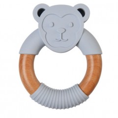 Baby Teething Toy Wooden Monkey Round Ring Teether图1