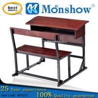 Soild Wood Double Studnet Desk and Chair Set for School Furniture