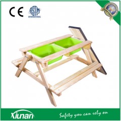 Wooden Kids Picnic Table with Basin Inside图1