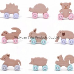 Baby Toy for Teething Animal Shape Wooden Car Teether图1