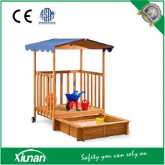 Kids Wooden Playhouse with Sandbox图1