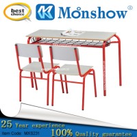 New Design Double Student Desk Chair Set for School Furniture