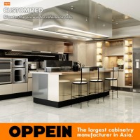 Oppein Modern Colored High Quality Stainless Steel Kitchen Cabinet with Island (OP17-ST01)