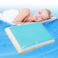 Cool Gel Flat Memory Foam Pillow Supreme Quality with Luxury Cover