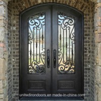 Factory Direct Eyebrow Top Wrought Iron Door (UID-D037)