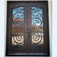 Square Top Wrought Iron Entrance Door