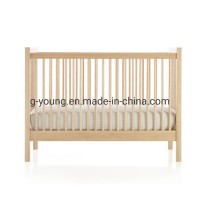 Three Levels Adjustable Wooden Baby Bed Crib with Optional Toddler Rail