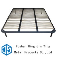 Black Aspen Wood Iron Bed Frame Used for Bedroom Furniture (A019)