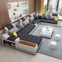 Luxury Dubai Home Living Room Furniture Pure Leather Slide Sofa