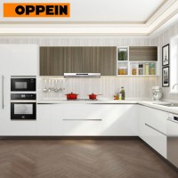 Oppein Mauritius Residential Project Laminate U Shaped Kitchen Cabinets (OP18-HPL04)