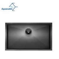 Aquacubic New Stylish Black PVD Nano Undermount Single Bowl Handmade Mixer Kitchen Sink (ACS3020A1)