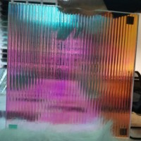 Custom Laminated Reed Dichroic Glass Rainbow Effect for Building Decoration