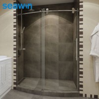 Stainless Steel Frameless Curved Tempered Glass Round Sliding Shower Door Room