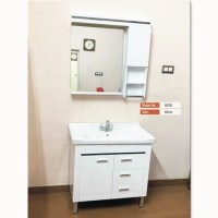 White PVC Floor Mounting Bathroom Vanity