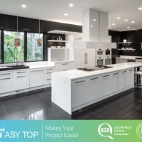 Australia High Gloss White Lacquer Kitchen Cabinets Joinery with White Quartz Countertop